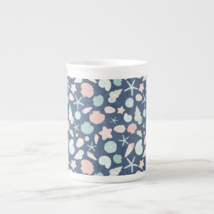 Tasse En Porcelaine Coquillages Côtiers Plage & Design Océan