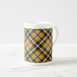 Tasse En Porcelaine Cornouailles National Tartan Jaune et Noir Plaid