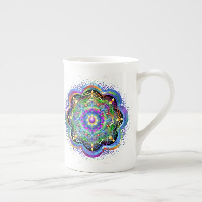 Tasse En Porcelaine Couleurs psychédéliques Universe Mandala (Droite)