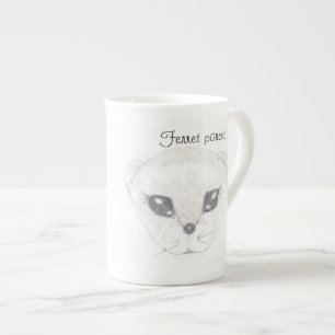 Tasse En Porcelaine Coupe de Chine de Dessin Ferret