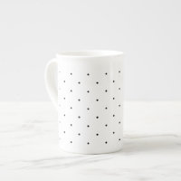 Coupe de thé noir et blanc Pois