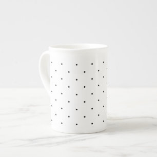 Tasse En Porcelaine Coupe de thé noir et blanc Pois