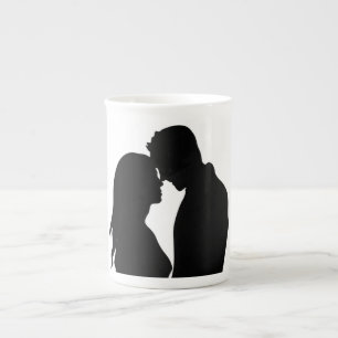 TASSE EN PORCELAINE COUPLE ROMANTIQUE SILHOUETTE