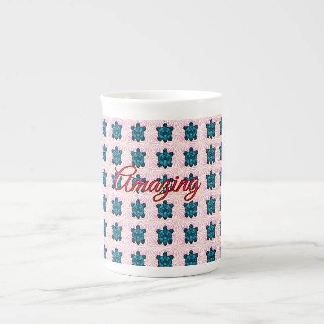 Tasse En Porcelaine Couverture Sherpa à motif tortue personnalisé (Devant)