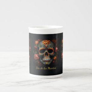 Tasse En Porcelaine Crâne de sucre Regal Bloom, personnalisé