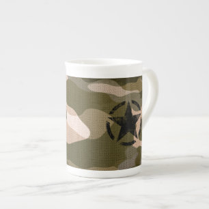 Tasse En Porcelaine Crayon étoile Vintage sur Camouflage