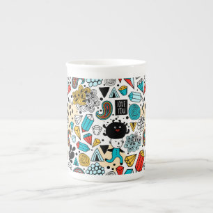 Tasse En Porcelaine Crazy head