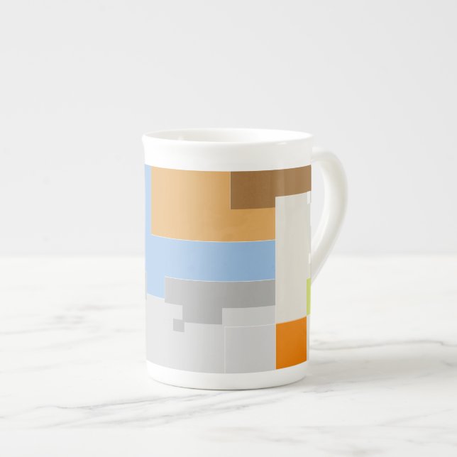 Tasse En Porcelaine Création de Motif Abstrait (Devant droit)