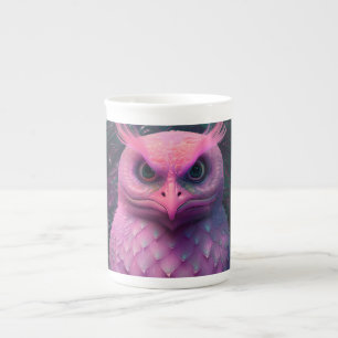 Tasse En Porcelaine Créature hybride Murloc/Chouette rose