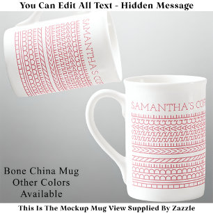 Tasse En Porcelaine Créez Votre Propre Message Caché Court 148PW Nouve