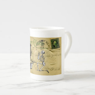 Tasse En Porcelaine Crow et squelette