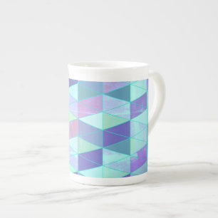 Tasse En Porcelaine Cubes en triangles Motif géométrique
