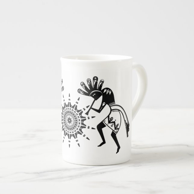 Tasse En Porcelaine Culture amérindienne - Soleil Danser Kokopelli 1 (Devant droit)