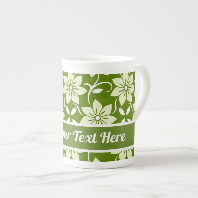 Tasse En Porcelaine Custom Olive Blossom Repeat (Devant droit)