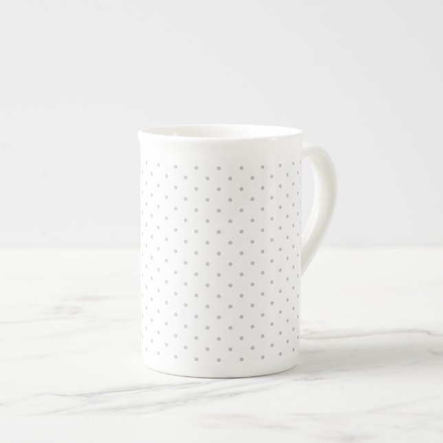 Tasse En Porcelaine Customiser facilement la couleur des mini-Pois gri (Devant droit)