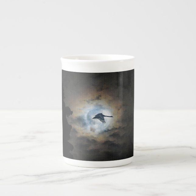 Tasse En Porcelaine Cygne de trompettiste et photo de faune de Pleine (Devant)