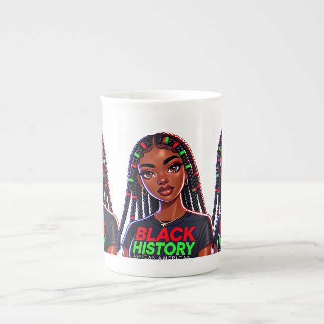 Tasse En Porcelaine Dame d'histoire noire (Devant)