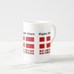 Tasse En Porcelaine Danemark Drapeau Danois Personnalisé 