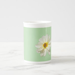 Tasse en porcelaine de bone Mint White Flower & Ho