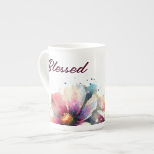 Tasse en porcelaine de Chine à motif floral modern