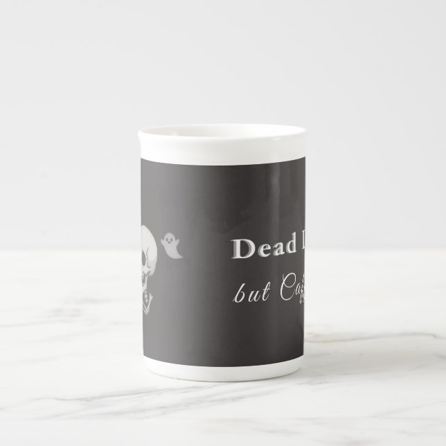 Tasse En Porcelaine Dead Inside But Caffeinated – Halloween Pillow (Devant)