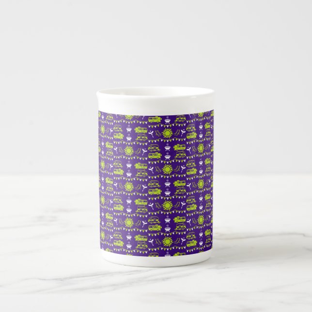 Tasse En Porcelaine Décor camping Caravan (Devant)