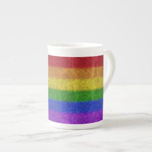 Tasse En Porcelaine Dégradé de la Parties scintillant arc-en-ciel tomb