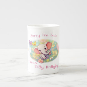 Tasse En Porcelaine Désolé d'être en retard Éléphant Design