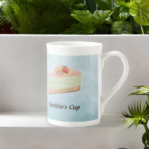 Tasse En Porcelaine Desserts avec Monogramme en Aquarelles Douces