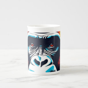 Tasse En Porcelaine Dessin de dessin de peinture Gorilla Pop