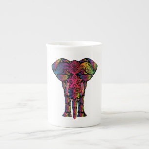 Tasse En Porcelaine Dessin d'éléphant coloré