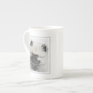 Tasse En Porcelaine Dessin Keeshond Chiot - Joli dessin original Chien