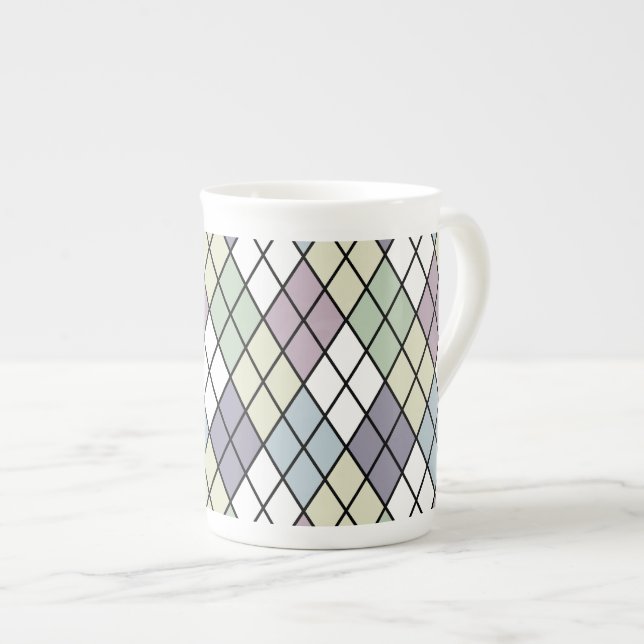 Tasse En Porcelaine Diamants Pastel (Devant droit)