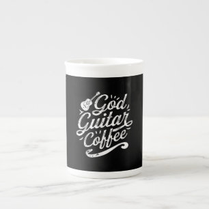 Tasse En Porcelaine Dieu Guitare Café Musique Amour Drôle Christian