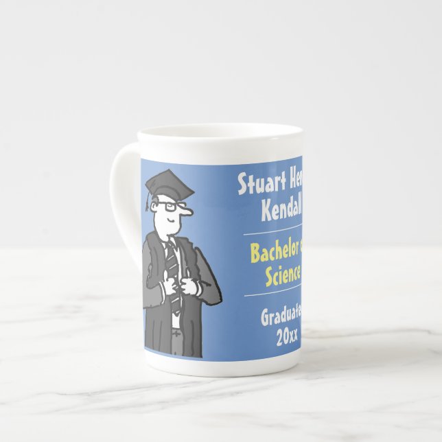 Tasse En Porcelaine Diplôme de Qualification Commémorative Diplômé (Devant gauche)
