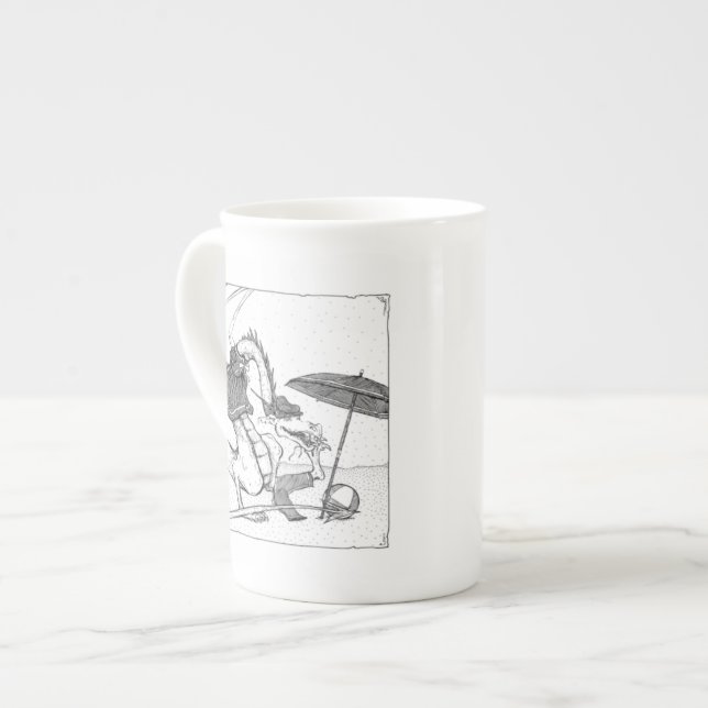 Tasse En Porcelaine Dragons à la mode (Devant gauche)