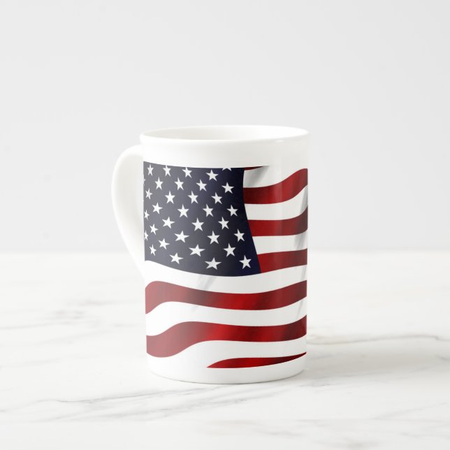 Tasse En Porcelaine Drapeau américain (Devant gauche)