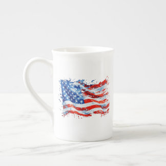 Tasse En Porcelaine Drapeau américain USA Aquarelle 4 juillet