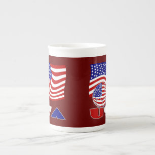 Tasse En Porcelaine Drapeau américain USA ballon de football rouge arr