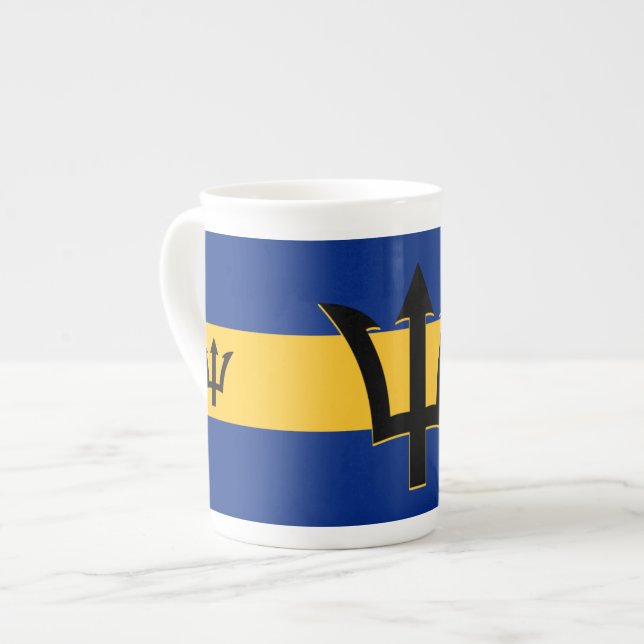 Tasse En Porcelaine Drapeau Barbade (Devant gauche)