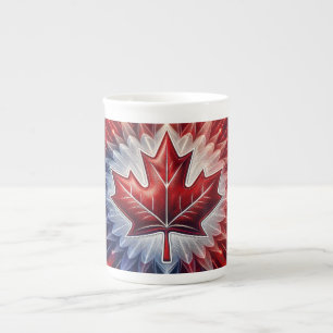 Tasse En Porcelaine Drapeau canadien Feuille d'érable Fractal