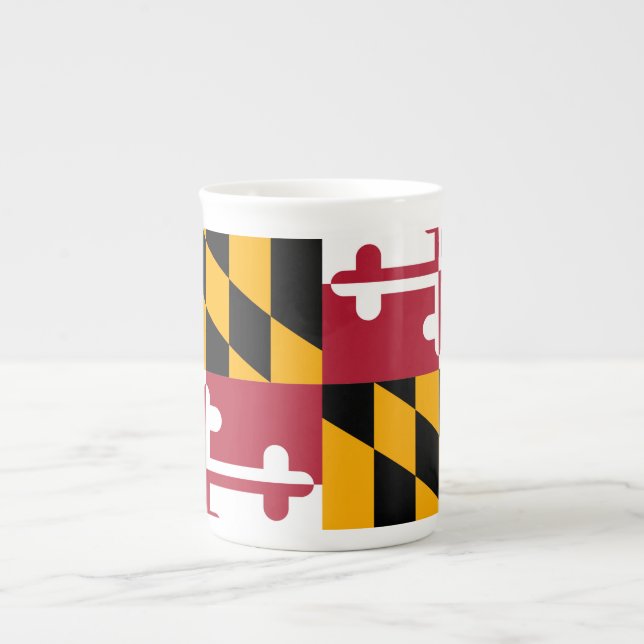 Tasse En Porcelaine Drapeau de fête d'état du Maryland (Devant)
