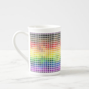 Tasse En Porcelaine Drapeau de fierté gay arc-en-ciel coloré à carreau