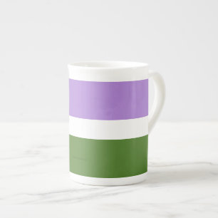 Tasse En Porcelaine Drapeau de fierté genderqueer de SlipperyJoe lavan