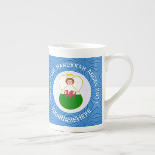 Tasse En Porcelaine Drapeau de Hanukkah d'ange gallois