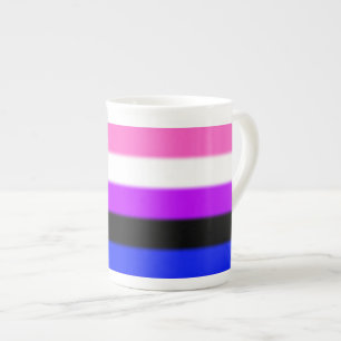 Tasse En Porcelaine Drapeau de la Fierté Genderfluide