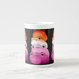 Tasse En Porcelaine Drapeau lesbien Couleur grenouille subtile LGBTQ S