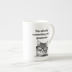 Tasse En Porcelaine Drôle chat citation photo os porcelaine spécialité