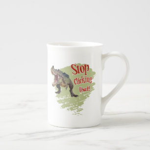Tasse En Porcelaine Drôle de dinosaure arrête de cliquer