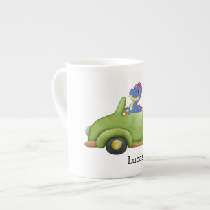 Tasse En Porcelaine Drôle dinosaure voiture antique École anniversaire